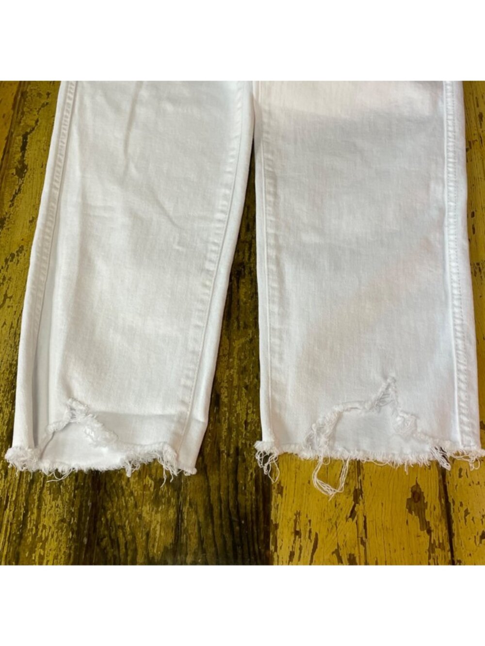 7 For All Mankind High Waist Straight Cropped Jeans SZ 29 Luxe Vintage Raw Hem - Picture 6 of 9